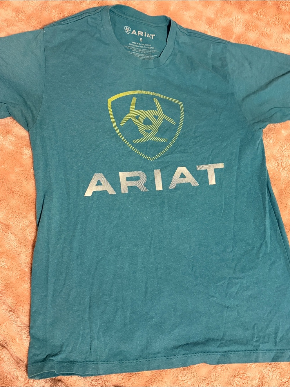 Ariat Teal T-Shirt with Lime Accent Logo